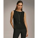 ダナキャラン レディース カットソー トップス Women's Crewneck Sleeveless Top Black