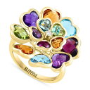 エフィー コレクション レディース リング アクセサリー EFFY&reg; Multi-Gemstones (8-3/4 ct. t.w.) & Diamond (1/20 ct. t.w.) Heart Cluster Ring in 14k Gold Multi Color