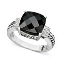 GtB[ RNV fB[X O ANZT[ Balissima by EFFY&reg; Onyx (10 x 10mm) and Diamond Accent in Sterling Silver Silver