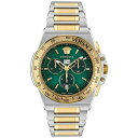 FT[` Y rv ANZT[ Men's Swiss Chronograph Greca Extreme Two-Tone Stainless Steel Bracelet Watch 45mm Two Tone