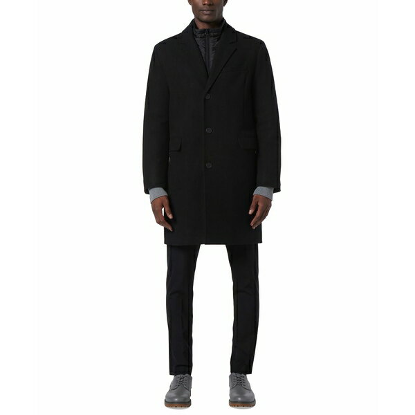 楽天astyマークニューヨーク メンズ ジャケット＆ブルゾン アウター Men's Sheffield Melton Wool Slim Overcoat with Interior Bib Black