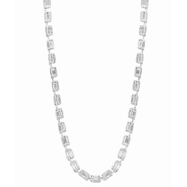 エフィー コレクション レディース ネックレス・チョーカー・ペンダントトップ アクセサリー EFFY&reg; Diamond Baguette & Round Cluster 18" Collar Necklace (8-1/5 ct. t.w.) in 14k White Gold White Gold
