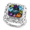 エフィー コレクション メンズ リング アクセサリー EFFY&reg; Multi-Gemstone Cluster Ring (2-1/3 ct. t.w.) in Sterling Silver Multi Gemstone