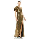 }bN_K fB[X s[X gbvX Women's Ieena Ruffled One Shoulder Metallic Evening Gown Bronze