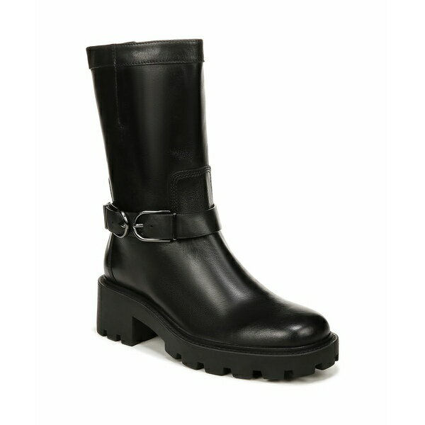 フランコサルト レディース ブーツ シューズ Elle Mid Shaft Moto Boots Black Leather