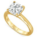 バッジェリーミシュカ メンズ リング アクセサリー Certified Lab Grown Diamond Cushion-Cut Solitaire Engagement Ring (4 ct. t.w.) in 14k Gold Yellow Gold