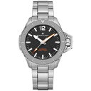 n~g Y rv ANZT[ Men's Swiss Automatic Khaki Navy Frogman Stainless Steel Bracelet Watch 46mm Black