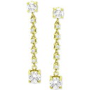 Wj xj[j fB[X sAXCO ANZT[ Cubic Zirconia Linear Drop Earrings, Created for Macy's Yellow Gold Over Silver