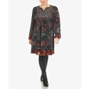 zCg}[N fB[X s[X gbvX Plus Size Paisley Flower Embroidered Sweater Dress Gray