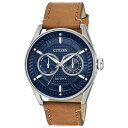 V`Y Y rv ANZT[ Drive from Citizen Eco-Drive Men's Brown Leather Strap Watch 42mm Brown