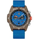 ~mbNX Y rv ANZT[ Men's Swiss Chronograph Bear Grylls Survival Eco Master Series Blue Recycled Ocean Material Strap Watch 45mm No Color