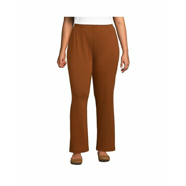 ランズエンド レディース カジュアルパンツ ボトムス Plus Size Sport Knit High Rise Pants Dark caramel