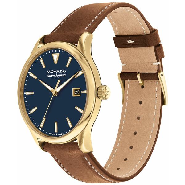 モバド モバド レディース 腕時計 アクセサリー Men's Swiss Heritage Brown Leather Strap Watch 40mm Gold