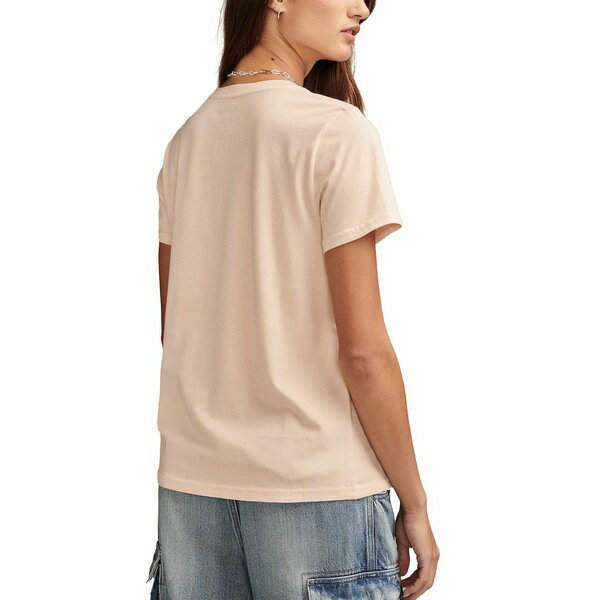 ラッキーブランド レディース Tシャツ トップス Women 039 s Ford Mustang Cotton Crewneck T-Shirt Sepia Rose