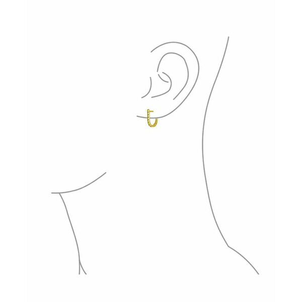 ブリング レディース 腕時計 アクセサリー Modern Geometric Danity Mini Spike Huggie U Shape Hoop Earrings For Women Teens Men 14K Yellow Gold Plated .925 Sterling Silver Gold-tone