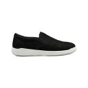 アース レディース スニーカー シューズ Women's Nel Laser Cut Round Toe Casual Slip-On Sneakers Black Nubuck