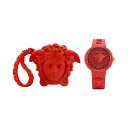 ヴェルサーチ レディース 腕時計 アクセサリー Women's Swiss Medusa Pop Red Silicone Strap Watch 39mm Set Red