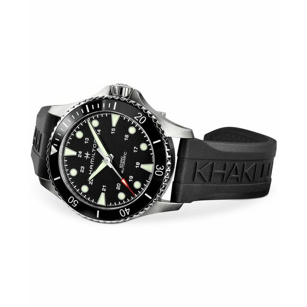 ハミルトン カーキ 腕時計（レディース） ハミルトン レディース 腕時計 アクセサリー Men's Swiss Automatic Khaki Navy Scuba Black Rubber Strap Watch 43mm Black