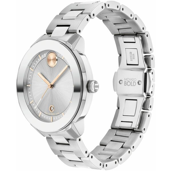 モバド モバド レディース 腕時計 アクセサリー Women's Bold Verso Swiss Quartz Silver-Tone Stainless Steel Watch 38mm Silver-Tone