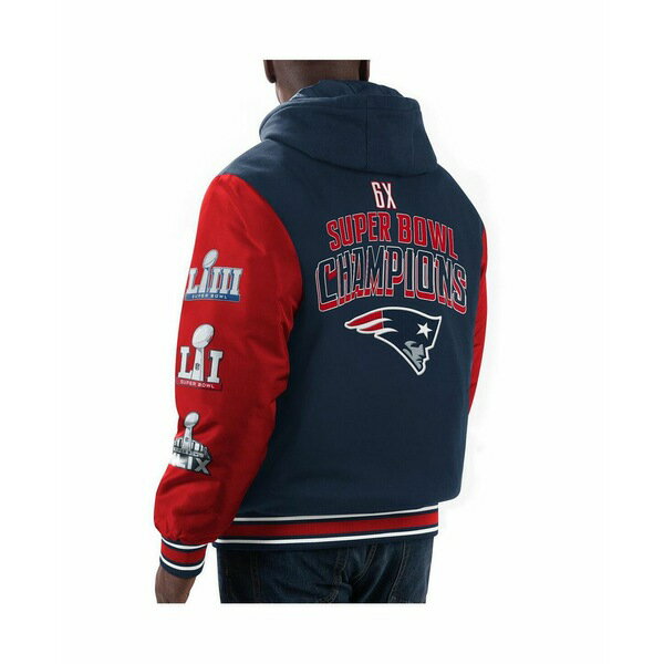 カールバンクス レディース ジャケット＆ブルゾン アウター Men's Navy, Red New England Patriots Player Option Full-Zip Hoodie Jacket Navy, Red