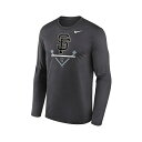 ナイキ レディース Tシャツ トップス Men's Anthracite San Francisco Giants Icon Legend Performance Long Sleeve T-shirt Anthracite