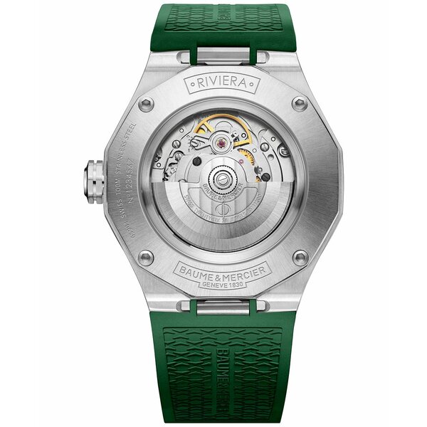 ボーム＆メルシエ レディース 腕時計 アクセサリー Men's Swiss Automatic Riviera Green Rubber Strap Watch 42mm No Color