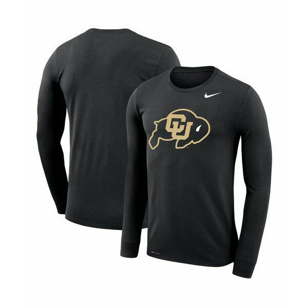 ナイキ レディース Tシャツ トップス Men 039 s Black Colorado Buffaloes Big and Tall Primary Logo Legend Performance Long Sleeve T-shirt Black