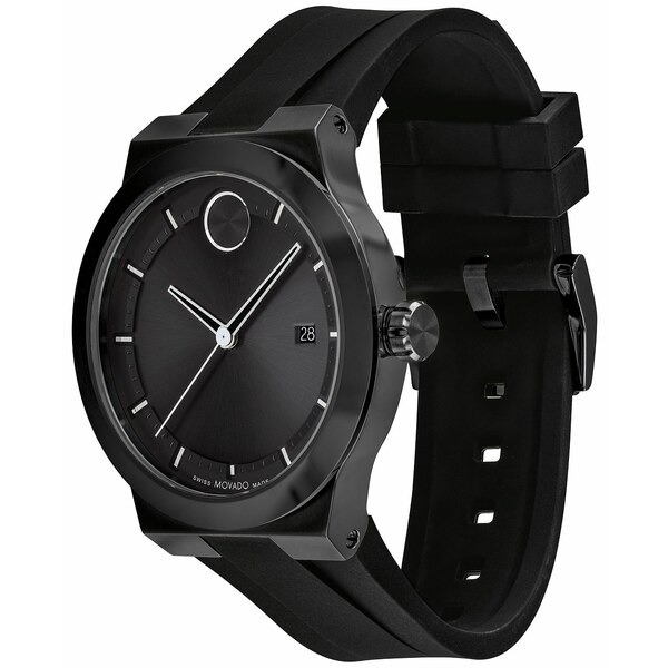 モバド モバド レディース 腕時計 アクセサリー Men's Swiss Fusion Bold Black Silicone Strap Watch 42mm Black