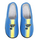 フォコ メンズ サンダル シューズ St. Louis Blues FOCO Team Stripe Memory Foam Slide Slippers Blue