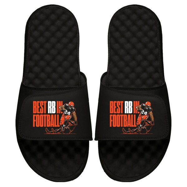 アイスライド メンズ サンダル シューズ Nick Chubb NFLPA ISlide x BreakingT Best RB In Football Slide Sandals Black