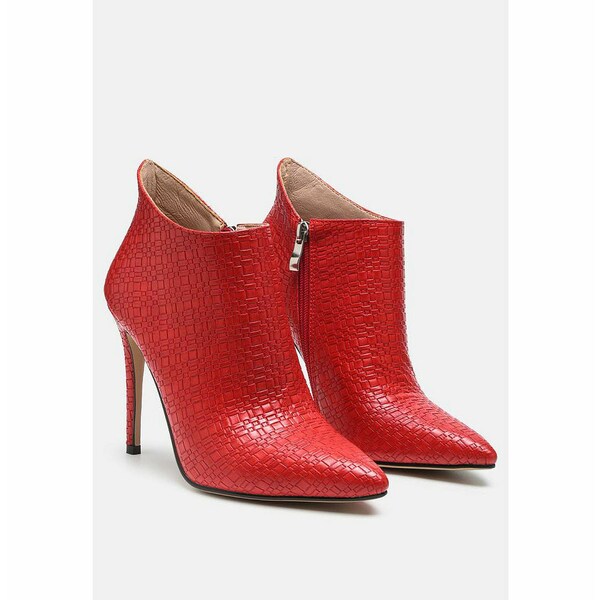 ラグ アンド コー レディース ブーツ シューズ Lolita Woven Texture Stiletto Boot Women Red