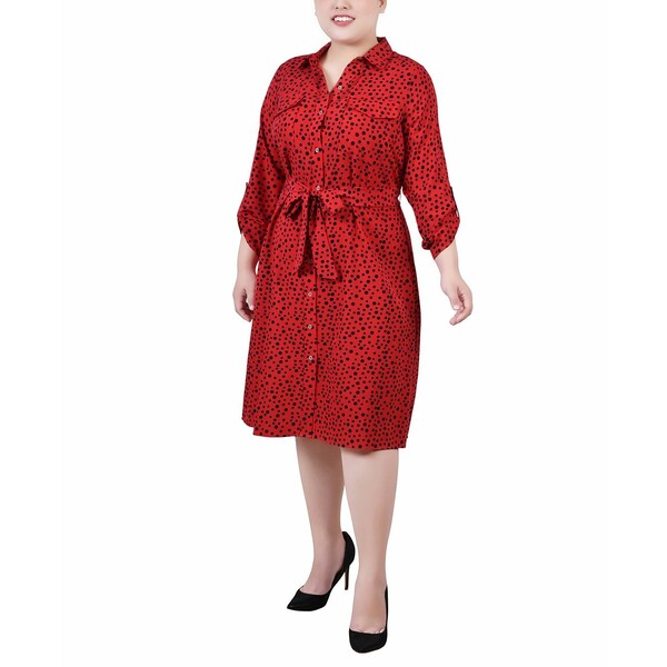 ニューヨークコレクション レディース ワンピース トップス Plus Size Printed Shirt Dress Ski Patrol..