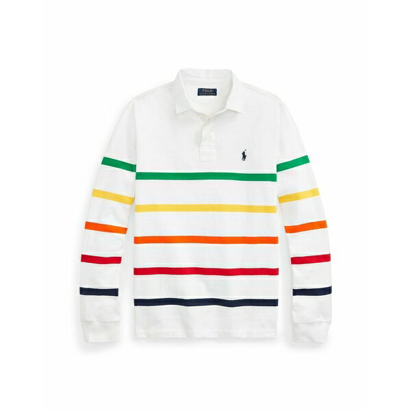 ラルフローレン POLO RALPH LAUREN メンズ ポロシャツ トップス CUSTOM SLIM FIT STRIPED RUGBY SHIRT White