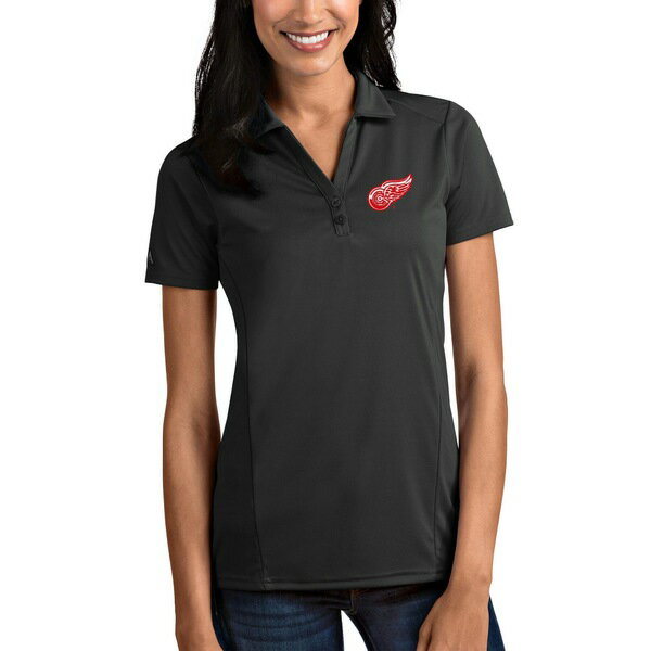 AeBOA fB[X |Vc gbvX Detroit Red Wings Antigua Women's Tribute Polo Gray