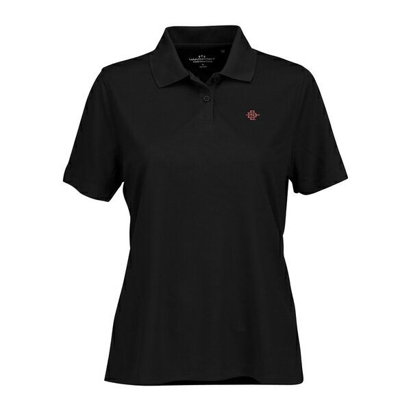 ビンテージアパレル レディース ポロシャツ トップス San Diego State Aztecs Women's Vansport Omega Plus Size Tech Polo Black