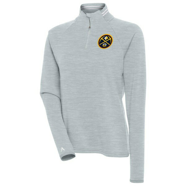 アンティグア レディース ジャケット＆ブルゾン アウター Denver Nuggets Antigua Women 039 s Milo QuarterZip Pullover Top Heather Gray