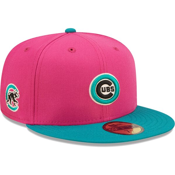 楽天astyニューエラ メンズ 帽子 アクセサリー Chicago Cubs New Era Cooperstown Collection Passion Forest 59FIFTY Fitted Hat Pink/Green