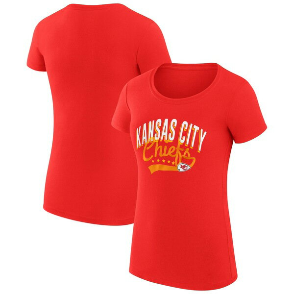 J[oNX fB[X TVc gbvX Kansas City Chiefs GIII 4Her by Carl Banks Women's Filigree Logo Fitted T Shirt Red