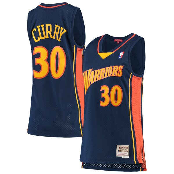 ߥå&ͥ ǥ ˥ե ȥåץ Stephen Curry Golden State Warriors Mitchell &Ness Women's 200910 Hardwood Classics Swingman Jersey Navy