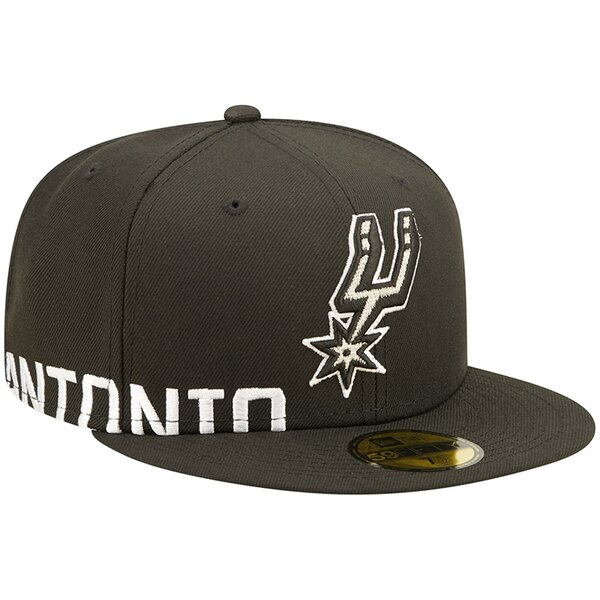 ニューエラ メンズ 帽子 アクセサリー San Antonio Spurs New Era Side Split 59FIFTY Fitted Hat Black