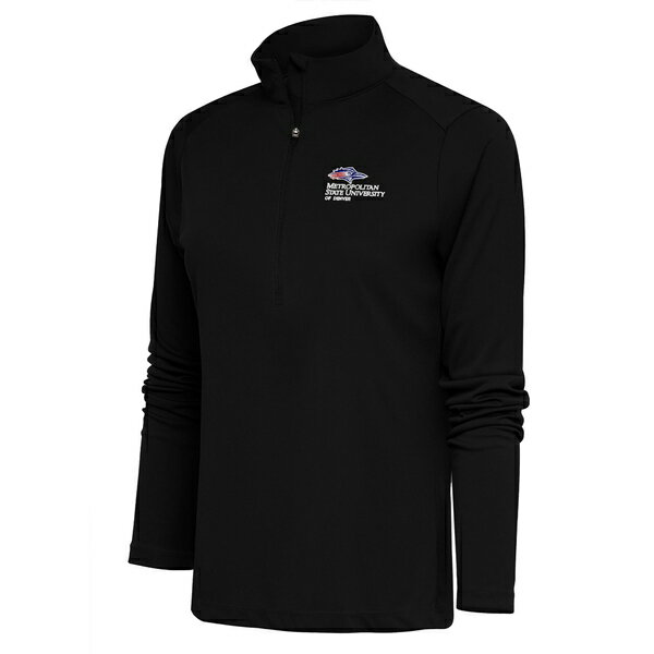 ƥ ǥ 㥱åȡ֥륾  MSU Denver Roadrunners Antigua Women's Tribute HalfZip Pullover Top Black