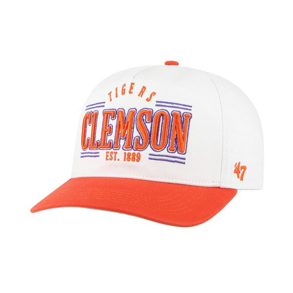 フォーティーセブン メンズ 帽子 アクセサリー Clemson Tigers '47 Streamline Hitch Adjustable Hat White