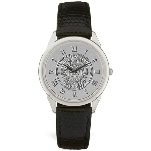 ジャーディン メンズ 腕時計 アクセサリー Northeastern Huskies Medallion Leather Wristwatch Silver/Black
