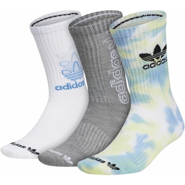 アディダス メンズ 靴下 アンダーウェア adidas Originals Tie Dye Crew Socks - 3 Pack Ambient Sky