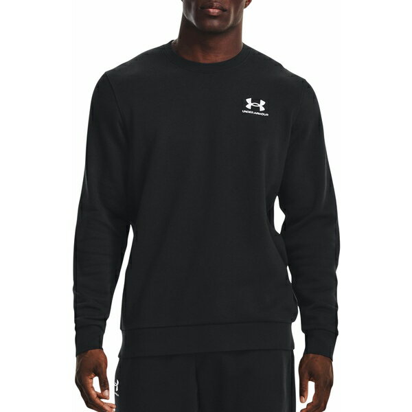 アンダーアーマー メンズ パーカー スウェットシャツ アウター Under Armour Men 039 s Icon Fleece Crewneck Sweatshirt Black/White