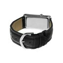 プジョー レディース 腕時計 アクセサリー Men's 40x24 mm Silver Large Remote Sweep Leather Strap watch Black