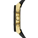 ゲス レディース 腕時計 アクセサリー Unisex Black Silicone Strap Watch 39mm Gold