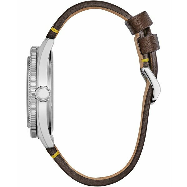シチズン レディース 腕時計 アクセサリー Mickey Mouse Classic Brown Leather Strap Watch 43mm Brown
