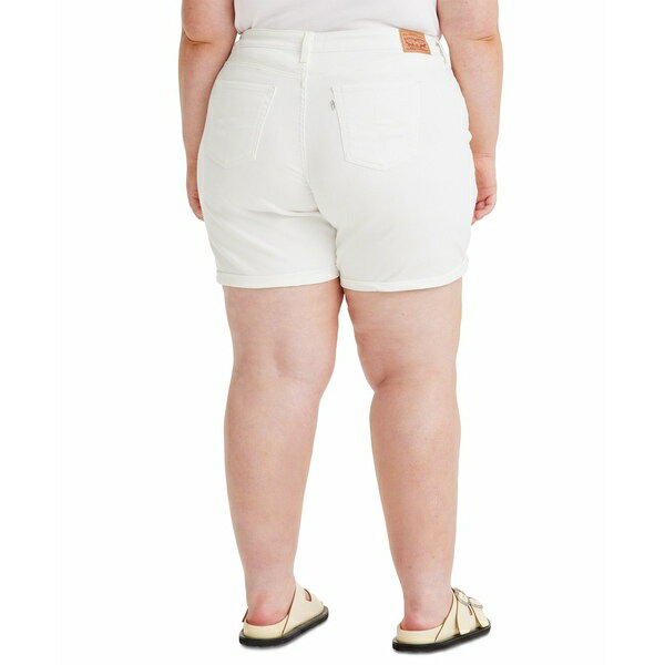 ꡼Х ǥ 奢ѥ ܥȥॹ Trendy Plus Size Mid-Length Stretch Denim Shorts Chalk White