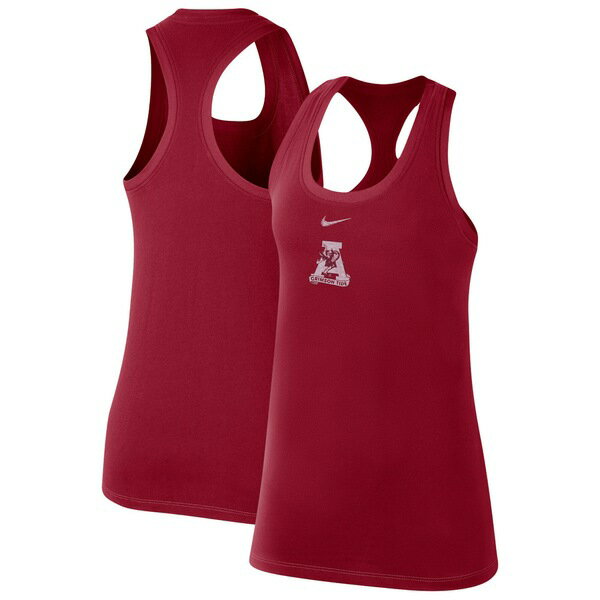 楽天astyナイキ レディース Tシャツ トップス Alabama Crimson Tide Nike Women's Varsity Stack Vault Racerback Scoop Neck Tank Top Crimson